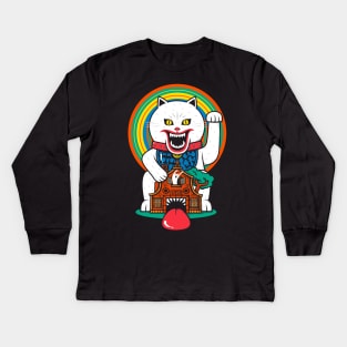 Haunted House Cat Kids Long Sleeve T-Shirt